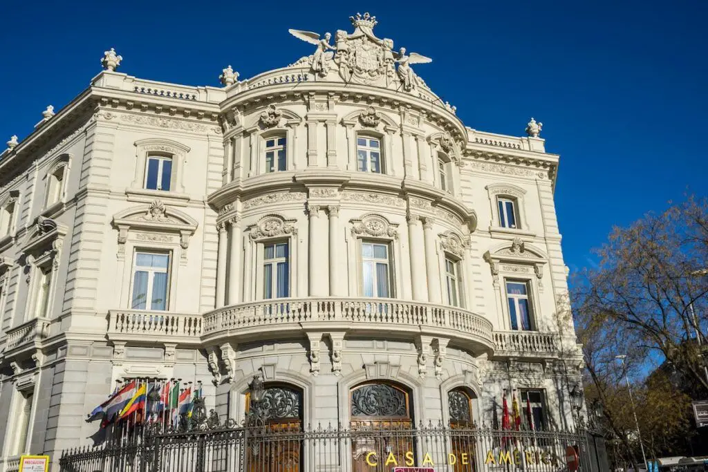 linares facade of the palace in the capital of Spain, Madrid